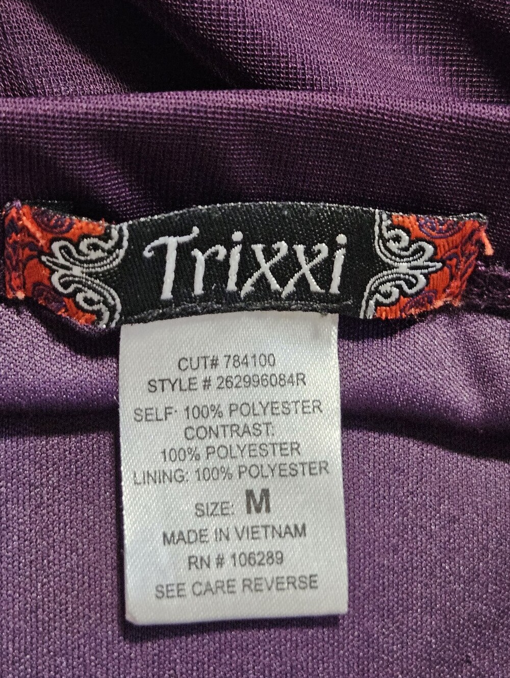 0179 Trixxi Plum Purple Strapless Chiffon Dress Med Y2K Rhinestone Formal Dance - Picture 7 of 11